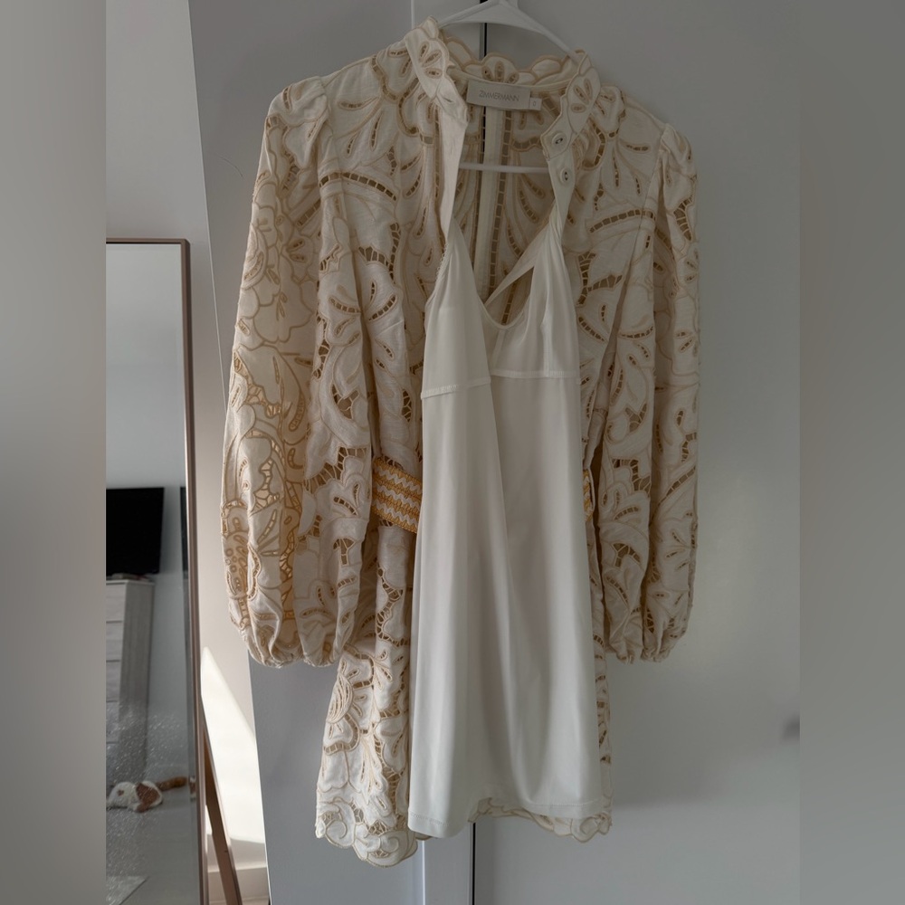Zimmermann Lace Belted Mini Dress – Size 0 - Picture 7 of 8